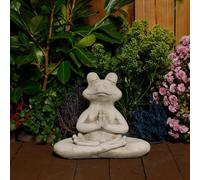 Oakleystone Northern Serene Stone Yoga Frog Statue Meditating Garden Ornament