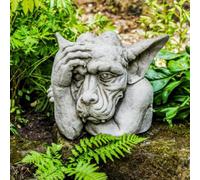 Oakleystone Northern Single Awake Head On Hand Gargoyle Garden Statue