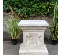Oakleystone Northern White Stone Large Square Statuary Pedestal Garden Statues