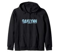 Oaklynn Sea Waves - Personalized Name Ocean Beach Art Zip Hoodie