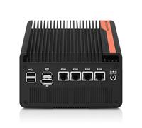 oaknode Mini PC N100 NAS 5 M.2 Nvme Pocket NAS Small PC,4X2.5GbE LAN Mirco Desktop Computer 2HD 4K@60HZ,Router/QNAS/Firewall DDR5 for Office Business (Bareboen, N150)