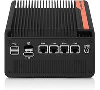 oaknode Mini PC NAS 5 M.2 Nvme Pocket NAS Small PC,4X2.5GbE LAN Mirco Desktop Computer 2HD 4K@60HZ,Router/QNAS/Firewall DDR5 for Office Business (N150-No Memory, no Hard Drive)