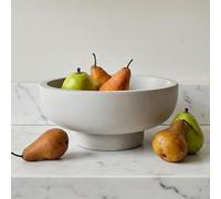 OAKOA Concrete Fruit Bowl - Large Decorative Pedestal Bowl for Kitchen Counter & Entryway - Modern Key Bowl