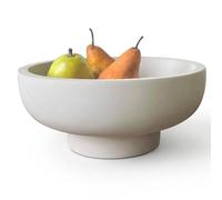 OAKOA Concrete Fruit Bowl - Large Decorative Pedestal Bowl for Kitchen Counter & Entryway - Modern Key Bowl
