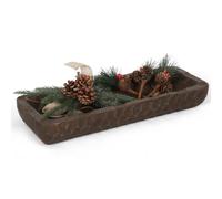 Oakrain Decorative Bowl Rustic 16" Hand-Carved Wooden Dough Bowl, Brown