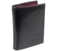 Oakridge Ambassador Range RFID Leather Mens North-South Wallet - Black/Red | Buffalo leather, 11 card slots, RFID, ID window, Contrast stitching