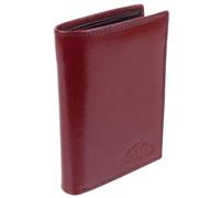 Oakridge Ambassador Range RFID Leather Mens North-South Wallet - Red/Black | Buffalo leather, 11 card slots, RFID, ID window, Contrast stitching