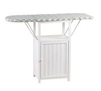 OakRidge Deluxe Ironing Board with Storage Cabinet, Perfect for Small Spaces with Extra Storage, Folding Station, Crafted with 100% Durable Wood, White Design - Measures 36.5" H x 15.5" W x 23" L