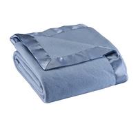 OakRidge Fleece Blanket with Satin Trim (Blue, Full Queen)