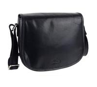 Oakridge Leather Ladies Cross Body Saddle Bag - Black