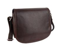 Oakridge Leather Ladies Cross Body Saddle Bag - Brown