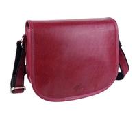 Oakridge Leather Ladies Cross Body Saddle Bag - Pink
