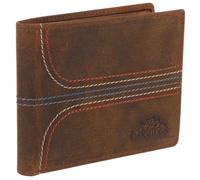 Oakridge Leather Men’s Retro Vintage Bi-Fold Flip-Up Wallet - Brown Hunter Leather