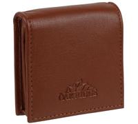 Oakridge Leather Mens Square Pocket Size Coin Tray Purse -Tan