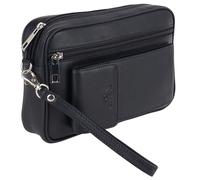 Oakridge Leather Mens Wrist or Waist Bag Organiser Travel - Black