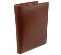 Oakridge RFID Leather Mens North-South Wallet - Tan | Genuine Leather 11 card slots RFID blocking ID window North-South Design