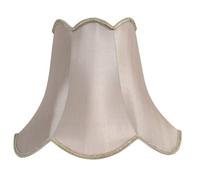 Oaks Lighting Faux Silk Scallop Shade, 12-inch, Soft Grey