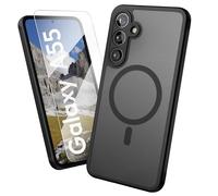 Oakshield Case for Samsung Galaxy A55 Case - TPU Cover [Compatible with MagSafe] - [Shock- and Drop-Tested] - Camera Protection - [Glass Screen Protector] - Black