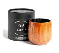 Oaksip Charred Wooden Bourbon Old-Fashioned Glass | 1 Pack, 1 fl oz, Break Resistant, Reusable, Perfect for Home, Father's Day Gift