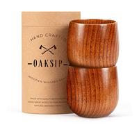Oaksip The Original Wooden Bourbon Drinking Glass Bourbon Gifts for Men | Finished Wooden Old Fashioned Glass | Great Whiskey Gifts for Men, Dad, or Brother (2 Pack) (2 Pack)