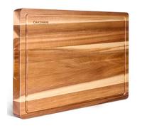 OAKSWARE Cutting Boards, 30 x 22 Inch Extra Large Acacia Wooden Cutting Board for Kitchen, Edge Grain Wood Chopping Board with Juice Groove and Handles, Pre-Oiled Carving Tray for Meat & Cheese