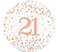 Oaktree 18" 21st Sparkling Fizz Birthday White & Rose Gold Holographic