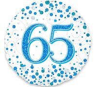 OakTree 18" 65th Sparkling Fizz Birthday Blue Holographic