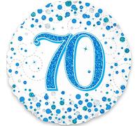 Oaktree 18" 70th Sparkling Fizz Birthday Blue Holographic