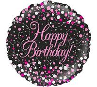 OakTree 18" Foil Balloon - Happy Birthday - Pink & Black