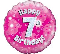 Oaktree 18" Happy 7th Birthday Pink Holographic