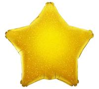 Oaktree 19" Star Unpackaged Foil Balloon - Suitable for Air or Helium, Birthday, Party Decoration (Holographic Gold)
