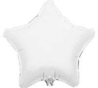 Oaktree 19" Star Unpackaged Foil Balloon - Suitable for Air or Helium, Birthday, Party Decoration (White)