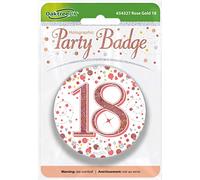 OakTree 3" Badge 18th Birthday Sparkling Fizz Rose Gold Holographic