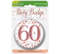 OakTree 3" Badge 60th Birthday Sparkling Fizz Rose Gold Holographic