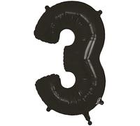 Oaktree 34" Black Foil Number 3 Balloon (606630)