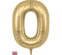 Oaktree 34" Number 0 Gold Silk Foil Balloon