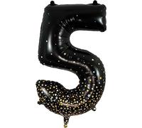 Oaktree 34" Number 5 Sparkling Fizz Black Gold Holographic