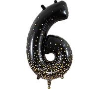 Oaktree 34" Number 6 Sparkling Fizz Black Gold Holographic