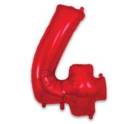 Oaktree 34" Red Foil Number 4 Balloon 606548