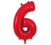Oaktree 34" Red Foil Number 6 Balloon 606562