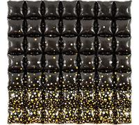Oaktree 36" Sparkling Fizz Holographic Black Gold 7x7 Waffle Foil Balloon Packaged