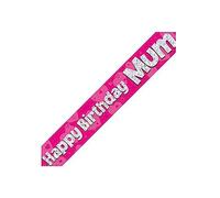 OakTree 625082" Happy Birthday MumFoil Holographic Banner, Pink, 9 ft