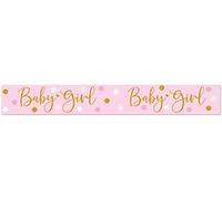 Oaktree 625716 9ft Banner Sparkling Baby Girl Dots Holographic