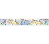 Oaktree 625730 9ft Banner Shimmering Mermaid Birthday Iridescent