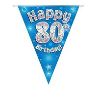 Oaktree 631502 80th Birthday Blue Bunting - 3.9m (1)