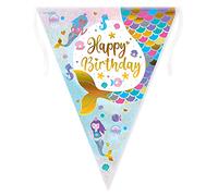 Oaktree 632523 Party Bunting Shimmering Mermaid Birthday Iridescent 11 flags 3.9m