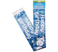 OakTree 9ft Banner Happy Birthday Teenager Blue Foil Holographic