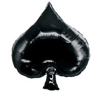 Oaktree Betallic 34 Inch Casino Spade Shaped Balloon Black (One Size)