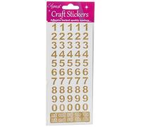 Oaktree Crafts Eleganza Bold Number Set, Gold Number 65, 16.5 x 7.6 x 0.2 cm