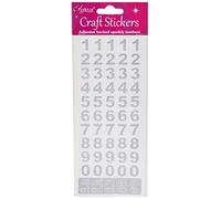 Oaktree Crafts Eleganza Bold Number Set, Silver Number 66,16.5 x 7.6 x 0.2 cm